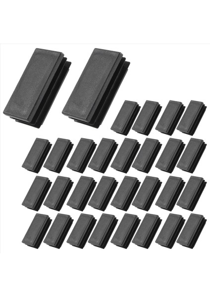Plastik Dikdörtgen Blankalı Uç Tüp Kapakları Ekler 25X50MM 30 Pcs Siyah (Yurt Dışından) fiyatları