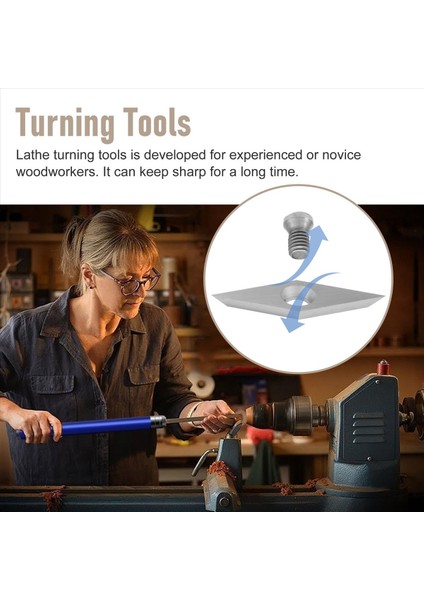 8pcs Karbür Dönüş Araçları Değiştirme Kesici Keskin Dayanıklı Ahşap Torna Aletleri Ekler 8 Adet Vidaları Içerir (Yurt Dışından) indirimleri