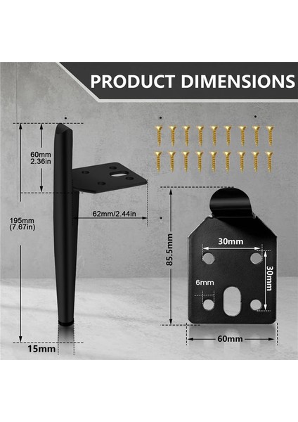 Mobilya Ayak Liği 19 5cm Altın Metal Masa Bacakları Maksimum Yük 600 kg Mobilya Bacakları Kanepe Ayak Dolabı Ayakları 4pcs Siyah (Yurt Dışından) fırsatları