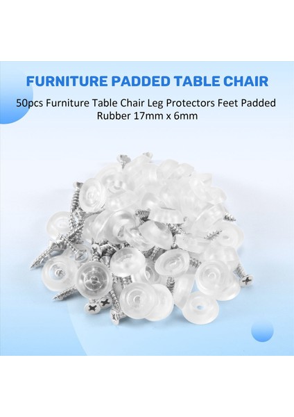 50PCS Mobilya Masa Sandalye Bacak Koruyucular Ayak Yastıklı Kauçuk 17MM x 6mm (Yurt Dışından) fırsatları