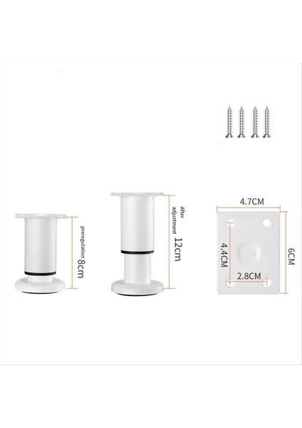 4 Adet Ayarlanabilir Lik Mobilya Destek Bacakları [vidalı] Yatak Çerçevesi/yatak Merkezi Için 3 15-4 72 Inç Beyaz (Yurt Dışından) fırsatları