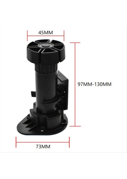 12 Paket Siyah Dolap Leveer Bacaklar Mobilya Bacakları Mobilya Dolaplar Için 3-7/8 Inç ile 5-1/8 Inç Arasında Ayarlanır (Yurt Dışından) fiyatları