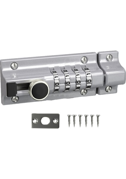 Şifre Mandalı Kilit Sürgülü Kombinasyon Kilidi Şifre Kapı Mandal Güvenlik Kilidi Kilit Anti-Hırsızlık Şifre Kilit Yakalama (Gümüş) (Yurt Dışından)