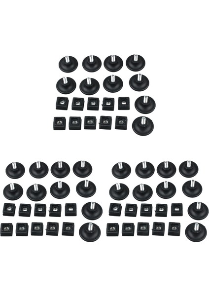 30 Set 45MM Taban Dia Ayarlanabilir Tespit Ayak 25MMX25MM Kare Tüp Ekleme Kiti (Yurt Dışından)
