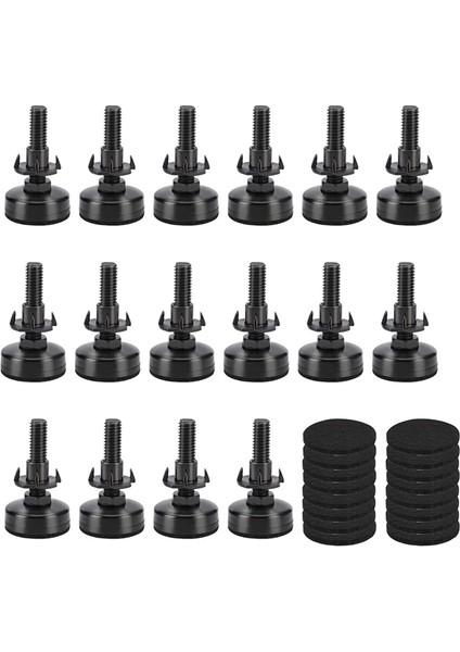 16PCS Ayarlanabilir Mobilya Tesviye Ayakları Dolaplar Için Ayarlanabilir Bacak Düzerleri Kanepe Masa Sandalyeleri Yükseltici 3/8 Inç-Thread (Yurt Dışından)