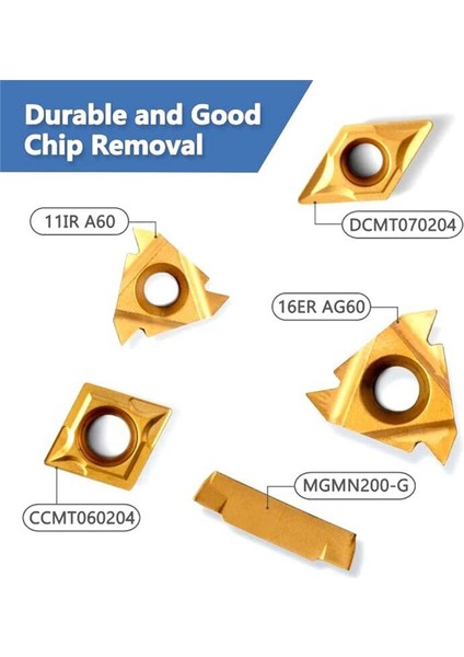 Torna Iplik Aracı Seti 21 Parça - 7 Pcs 1/2inch Dönüş Shank Sıkıcı Çubuklar 14 Pc ile Endekslenebilir Karbür Ekler B (Yurt Dışından) fiyatları