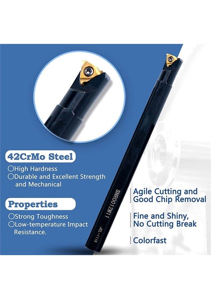 Torna Iplik Aracı Seti 21 Parça - 7 Pcs 1/2inch Dönüş Shank Sıkıcı Çubuklar 14 Pc ile Endekslenebilir Karbür Ekler B (Yurt Dışından) fırsatları