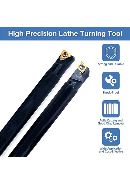 Torna Iplik Aracı Seti 21 Parça - 7 Pcs 1/2inch Dönüş Shank Sıkıcı Çubuklar 14 Pc ile Endekslenebilir Karbür Ekler B (Yurt Dışından) indirimleri