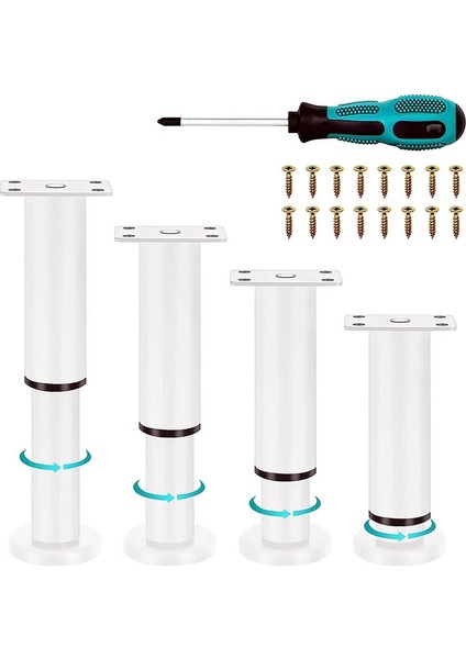 4pcs Yükseltilmiş Metal Ayarlanabilir Mobilya Bacakları 4 72-7 08 Inç Yatak Kanepesi Için Yedek Bacaklar (Yurt Dışından)