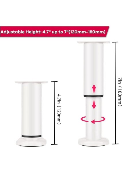 4pcs Yükseltilmiş Metal Ayarlanabilir Mobilya Bacakları 4 72-7 08 Inç Yatak Kanepesi Için Yedek Bacaklar (Yurt Dışından) modelleri