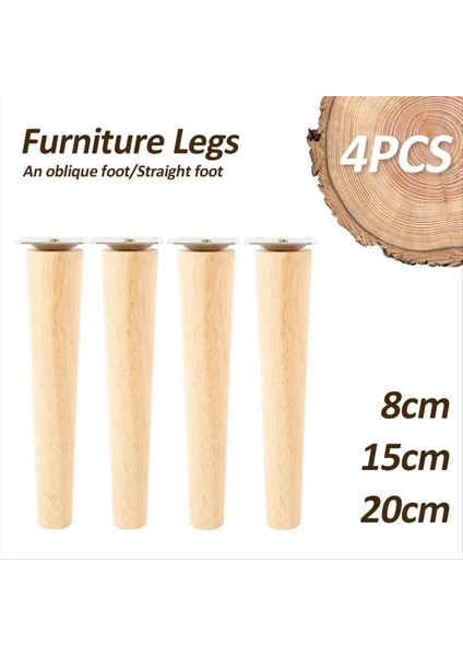 4 Parça Mobilya Bacakları Ahşap Katı Mobilya Düz Masa Bacakları Kaymaz Sandalye Bacakları Yedek Aksesuarlar 20CM (Yurt Dışından) fiyatları