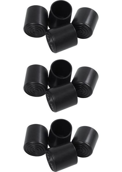 Kauçuk Mobilya Koltuk Değneği Tabure Sandalye Bacak Bahşiş Ped 12PCS Siyah (Yurt Dışından)
