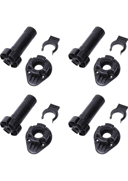 8x Plastik Ayarlanabilir Lik Mutfak Dolap Kaveri Ayak Bacak Çifti Siyah (Yurt Dışından)