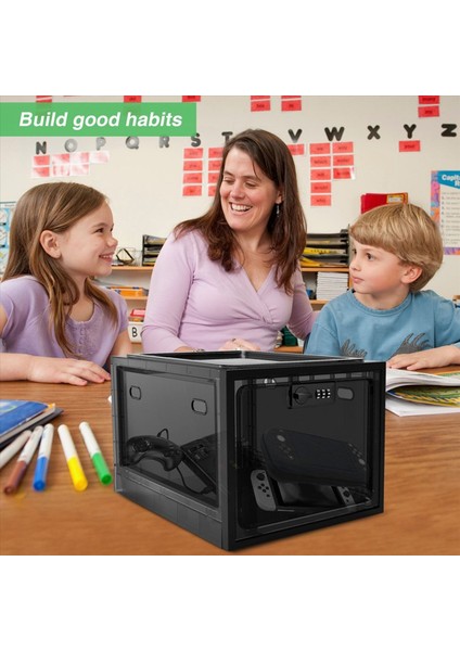 2x Ilaç Kilit Kutusu Cep Telefonu Kilit Kutusu Kilitlenebilir Depolama Kutusu Buzdolabı Gıda Kilit Kutusu Tablet Depolama Dolabı Siyah (Yurt Dışından) indirimleri