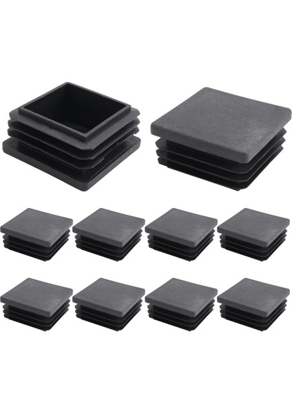 50 Pcs Aksesuarlar 10 Pcs Kare Kesme Uç Kapak Tüp Tüpü Ekler 38MM x 38MM ve 40 Pcs Kauçuk Kapak Tüpü 10MM (Yurt Dışından)