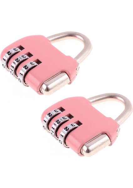 2x Bagaj Kutusu Yeniden Yerleştirilebilir Kombinasyon Kilit Asma Kilit 3 Haneli Pembe (Yurt Dışından)