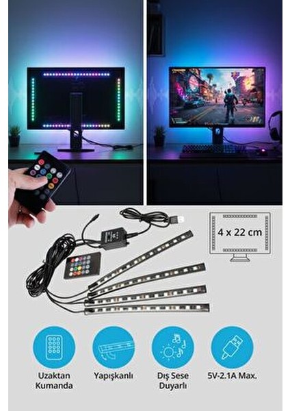 8875 Rgb Sese Duyarlı Ambiyans Aydınlatma modelleri