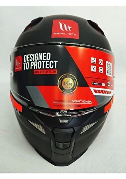 Kask Revenge 2 Solid A1 Matt Black Şeffaf Vizörlü