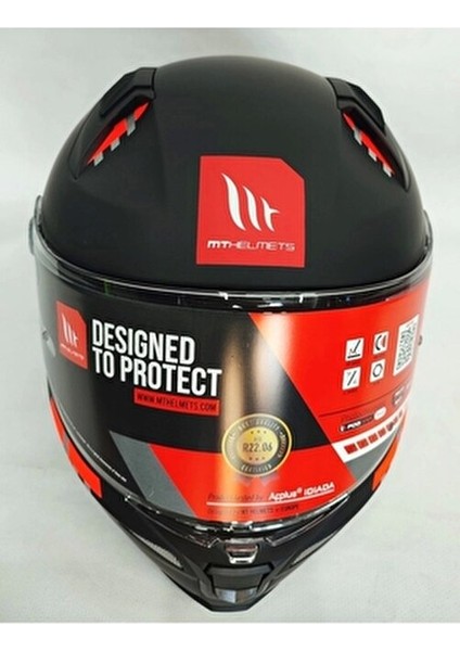 Kask Revenge 2 Solid A1 Matt Black Şeffaf Vizörlü