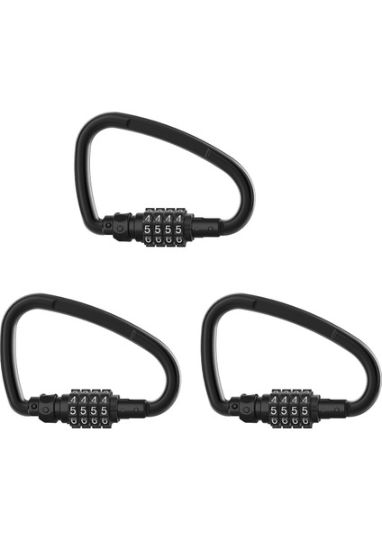 3x Kombinasyon Kilitleri 4 Haneli Ağır Hizmet Tipi Karabiner Klipler Ilmekli Bilet Güvenlik Kablosu Kilidi Için D Şeklinde Kod Kilidi (Yurt Dışından)