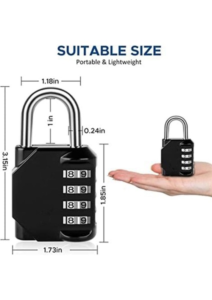 2 Adet Spor Dolapları Çitler Alet Kutuları ve Toka Dolapları Için Uygun 4 Haneli Kombinasyon Asma Kilit (Yurt Dışından) fiyatları