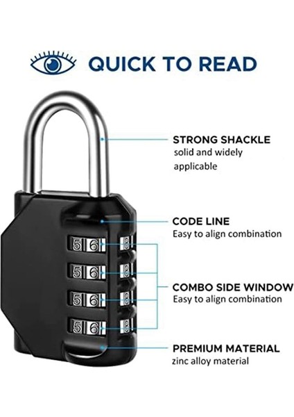 2 Adet Spor Dolapları Çitler Alet Kutuları ve Toka Dolapları Için Uygun 4 Haneli Kombinasyon Asma Kilit (Yurt Dışından) modelleri