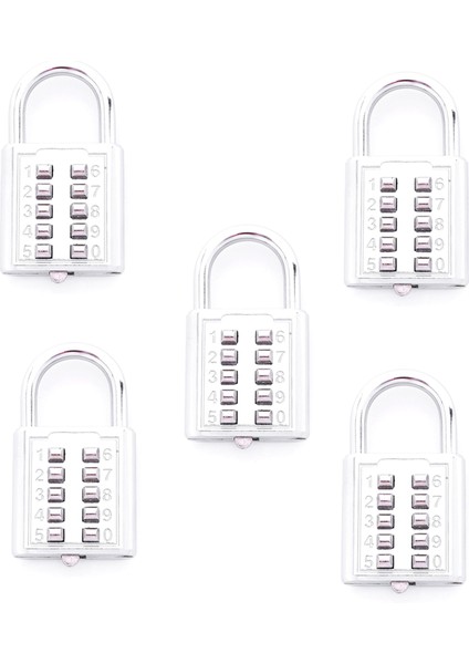 5x Hırsızlık Önleme Düğmesi Kombinasyonu Asma Kilit Basamağı Itme Şifre Kilit Çinko Alaşım Güvenlik Kilidi (Yurt Dışından)