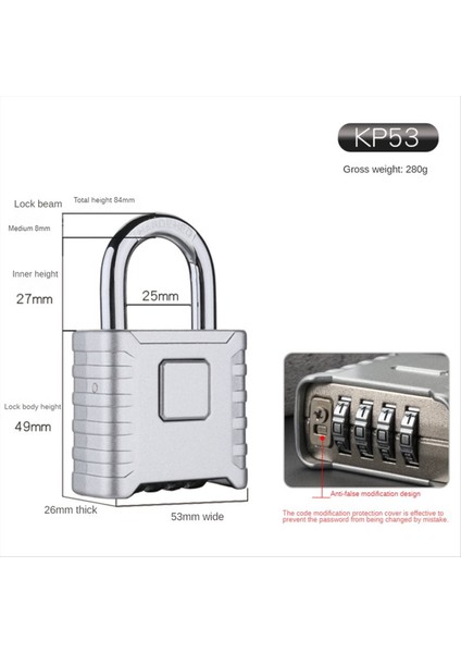 Ağır Hizmet Tipi Kombinasyon Asma Kilit Dış Mekan Asma Kilit Dolaplar Için Mekanik Kombinasyon Kilidi Kapılar (Gümüş) (Yurt Dışından) fiyatları