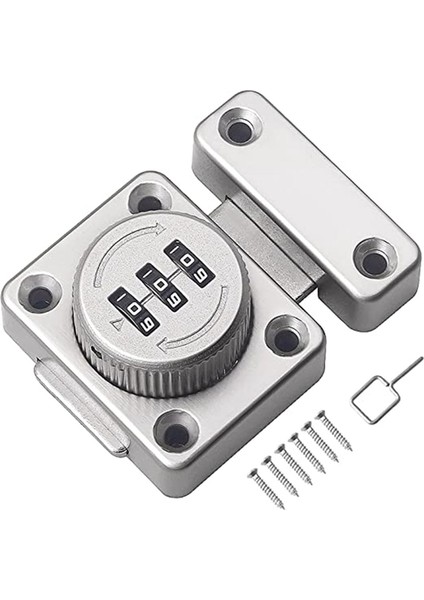 Mekanik Anahtarsız Kabin Kilidi Döner Çekmece Kilit Kombinasyon Kilidi Kombinasyon Kablosu Dosya Kabini Kilidi (Gümüş) (Yurt Dışından)