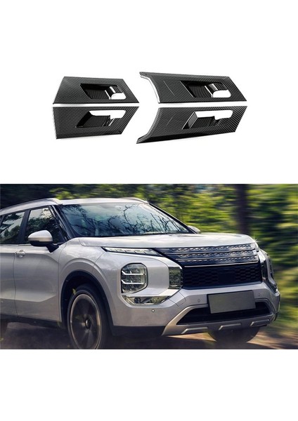 Araç Karbon Fiber Iç Iç Kapı Kasesi Çerçeve Kapak Tutamağı Mitsubishi Outlander Için Koruma Döşeme Sticker 2022 2023 (Yurt Dışından) fırsatları