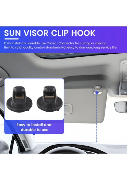 Siyah Güneş Vizörü Klips Kanca Tutucusu 5G0857561B Golf Için 7 Mk7 Passat B8 Polo T-Cross Tiguan Touran (Yurt Dışından) fırsatları