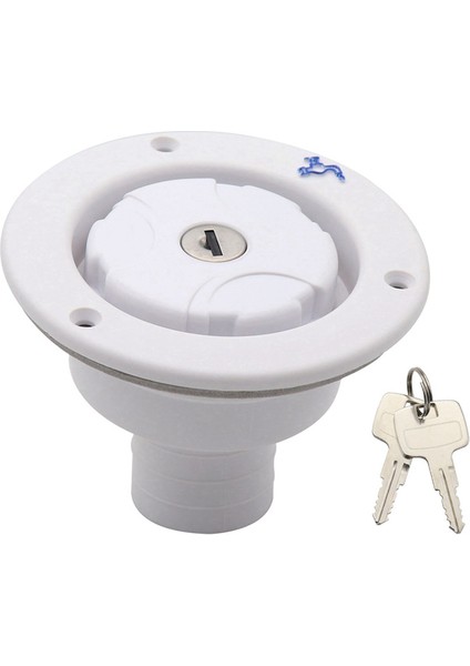 Su Tankları Için Kilitlenebilir Dolgu Boynu Karavan Tatlı Su Dolgu Kaplama Giriş Kamp Römork Tank Kapakları Rv Aksesuarı (Beyaz) (Yurt Dışından)