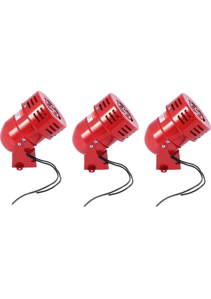 3x Ac 220V Kırmızı Metal Motor Tahrikli Hava Raid Siren Korna Alarmı (Yurt Dışından)