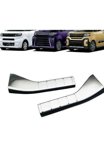 Gümüş Titanyum Paslanmaz Çelik Araç Arka Scuff Koruyucu Araç Çıkartmaları Daihatsu Tanto LA650 LA660S 2022-2023 (Yurt Dışından) indirimleri