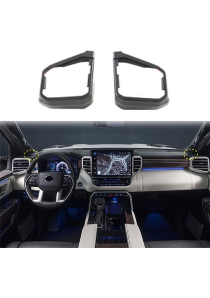 1paır Karbon Fiber Ön Saç Kralı Hava Çıkışı Dekoratif Çerçeve Iç Trim Şerit Yaması Toyota Tundra 2022-2023 (Yurt Dışından) modelleri