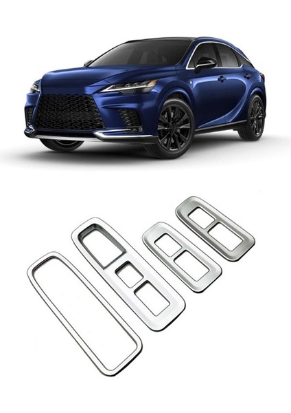 Araba Aksesuarları Kapı Pencere Cam Kaldırma Kontrol Anahtarı Panel Trim Kapak Lexus Rx 2022-2023 Mat Gümüş 4 Pcs (Yurt Dışından) fiyatları