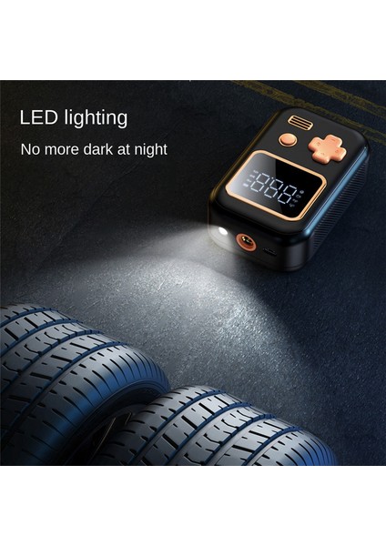 Lastik Şişman Taşınabilir Hava Pompası Bilet Pompası 12V LED Işık ile Araç Lastikleri ve Biletler Için Elektrik Şişiricisi (Yurt Dışından)
