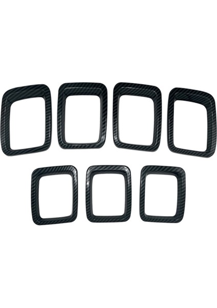 Araba Karbon Fiber Ön Izgara Örgü Ekler Yüzük Kapakları Trim Ekler Kiti Jeep Compass Mp 2017 2018 2019 2019 2020 (Yurt Dışından)
