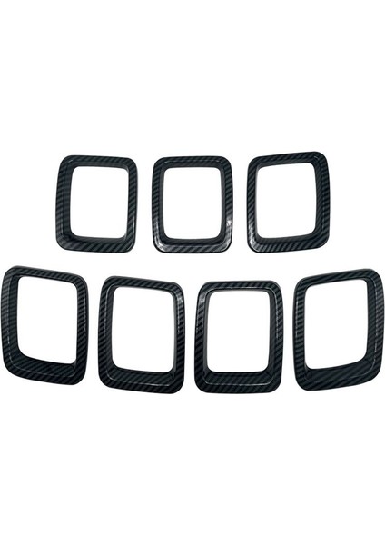 Araba Karbon Fiber Ön Izgara Örgü Ekler Yüzük Kapakları Trim Ekler Kiti Jeep Compass Mp 2017 2018 2019 2019 2020 (Yurt Dışından) fırsatları