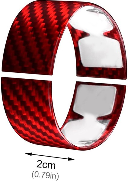Chevrolet Için Gerçek Karbon Fiber Corvette C8 2020-2022 Direksiyon Simidi Dekorasyon Yüzük Kapak Iç Sticker (Kırmızı) (Yurt Dışından)