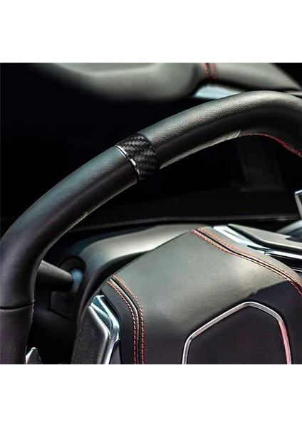 Chevrolet Için Gerçek Karbon Fiber Corvette C8 2020-2022 Direksiyon Simidi Dekorasyon Yüzük Kapak Iç Sticker (Kırmızı) (Yurt Dışından) modelleri