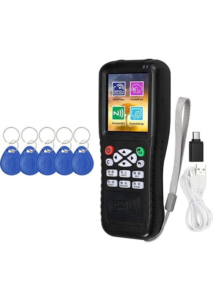 X100 Rfıd Nfc Akıllı Kart Okuyucu Yazarı+5 x 5200 Anahtarlık Rfıd Çoğaltıcı Kimlik Ic Kart Programcı Şifreli Anahtar Fotokopi Makinesi (Yurt Dışından)