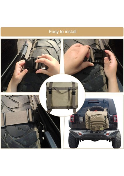 Büyük Kapasiteli Yedek Lastik Depolama Çantası Wrangler Için Universal Jk Jku Jl Jlu Açık Hava Off-Road Recovery Gear Haki Için (Yurt Dışından) modelleri