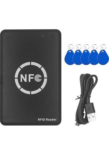 Rfıd Nfc Akıllı Çip Okuyucu/yazar+5xcuıd Keychaın 125K 13 56M Foolı Mıdak Rfıd Çok Kitap Kopya Kolluk Ic Ic Anahtar Rozeti Kopyası (Yurt Dışından)