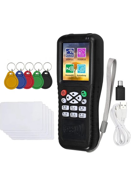 X100 Rfıd Nfc Akıllı Kart Okuyucu Yazarı+5 x Uıd Kart/anahtarlık Rfıd Çoğaltıcı Kimlik Ic Kart Programcı Şifreli Anahtar Fotokopi Müdürü (Yurt Dışından)