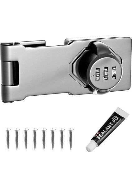 Ev Kabini Şifre Kilitleri Dolap Kapı Kombinasyonu Kilidi Kapı Kilidi Toka Kapı Dolabı Gizlilik Kilidi (Gümüş) (Yurt Dışından)