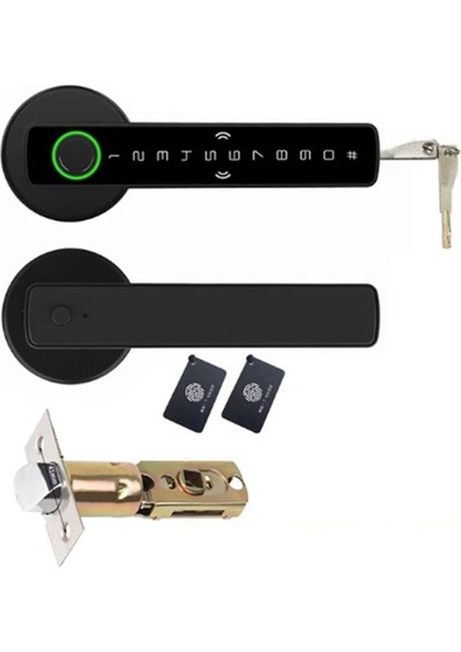 Tuya Smartlife App Smart Fingerprint Parola Rfıd Ic Kart Tek Mandal Kilitli Kilit Ölü Cıvata Kapalı Ev Kapısı (A) (Yurt Dışından)