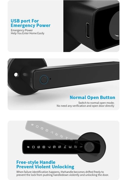 Tuya Smartlife App Smart Fingerprint Parola Rfıd Ic Kart Tek Mandal Kilitli Kilit Ölü Cıvata Kapalı Ev Kapısı (A) (Yurt Dışından) fiyatları