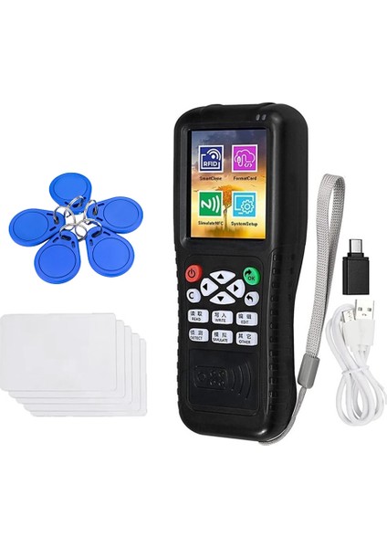 X100 Rfıd Nfc Akıllı Kart Okuyucu Yazarı+5 x Cuid Kart/anahtarlık Rfıd Duplicator Ic Ic Kart Programcı Şifreli Anahtar Fotokopi Makyaj (Yurt Dışından)