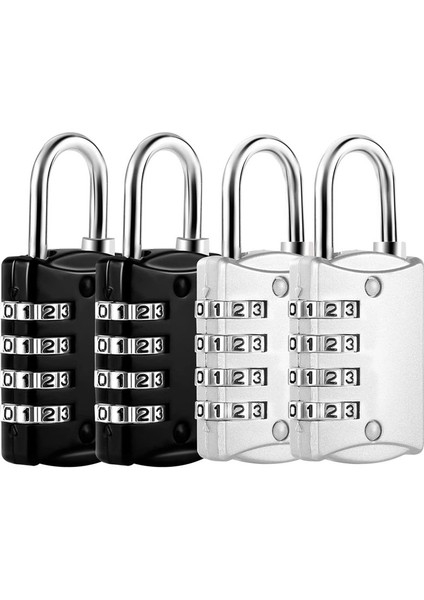 Kombinasyon Kilitler Metal Kodu ile 4 Baslı Kilidi Kilidi Kilit Hava Durumu Tabanlı Bavul Kilidi Kilit Soyunma Salonu Beyaz (Yurt Dışından)